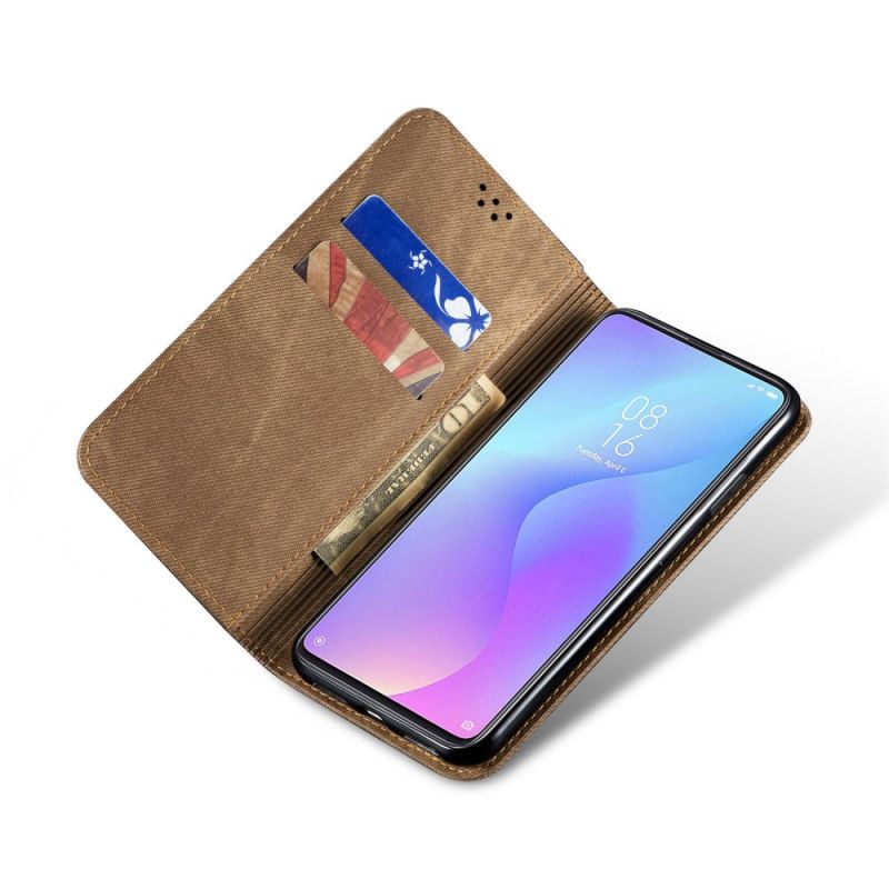 Flip Kotelot Xiaomi Mi 9T / Mi 9T Pro Musta Farkkukangas