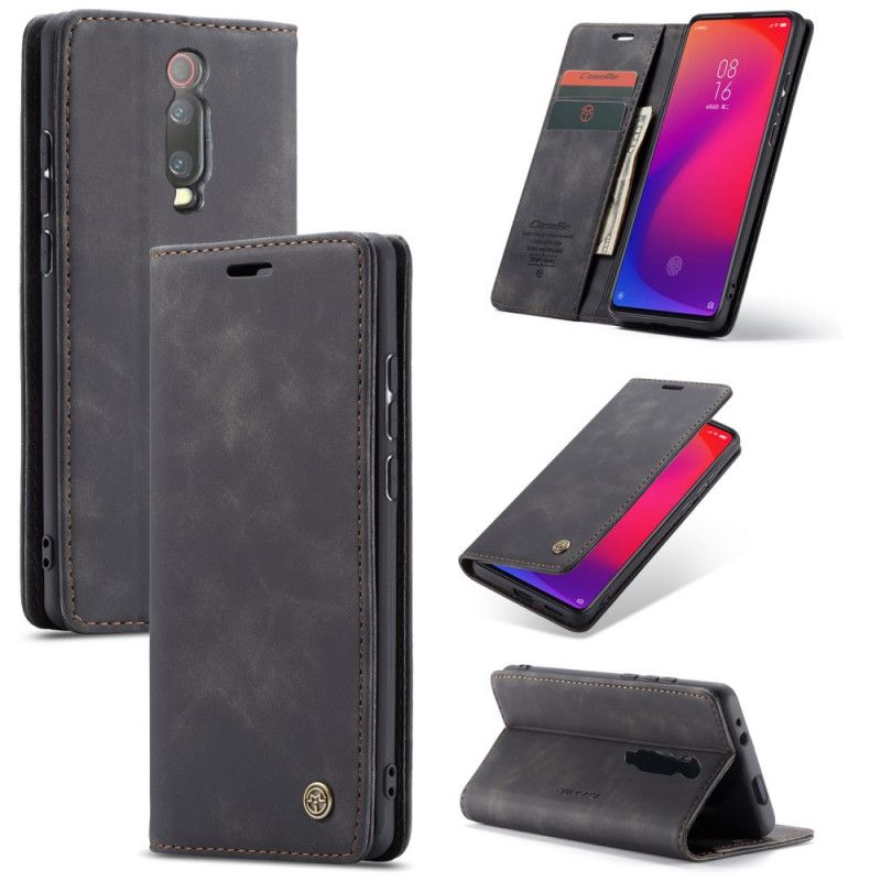 Flip Kotelot Xiaomi Mi 9T / Mi 9T Pro Punainen Musta Keinonahkakotelo