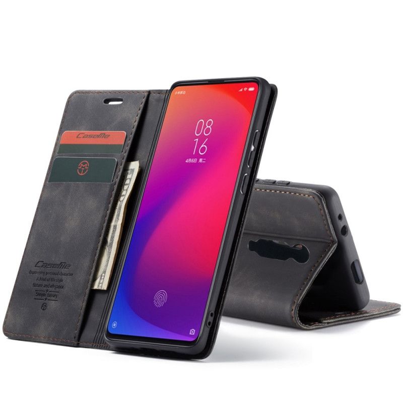 Flip Kotelot Xiaomi Mi 9T / Mi 9T Pro Punainen Musta Keinonahkakotelo