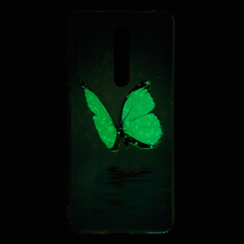 Kuori Xiaomi Mi 9T / Mi 9T Pro Fluoresoiva Sininen Perhonen