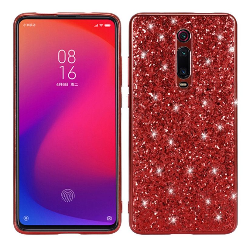 Kuori Xiaomi Mi 9T / Mi 9T Pro Punainen Musta Olen Kimalteleva