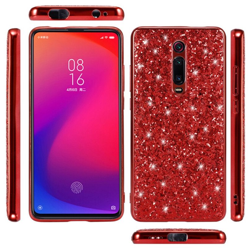 Kuori Xiaomi Mi 9T / Mi 9T Pro Punainen Musta Olen Kimalteleva