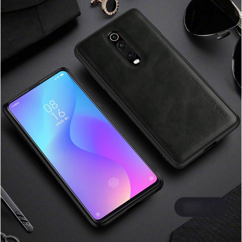 Kuori Xiaomi Mi 9T / Mi 9T Pro Ruskea Musta Vintage Nahkaefekti Suojakuori