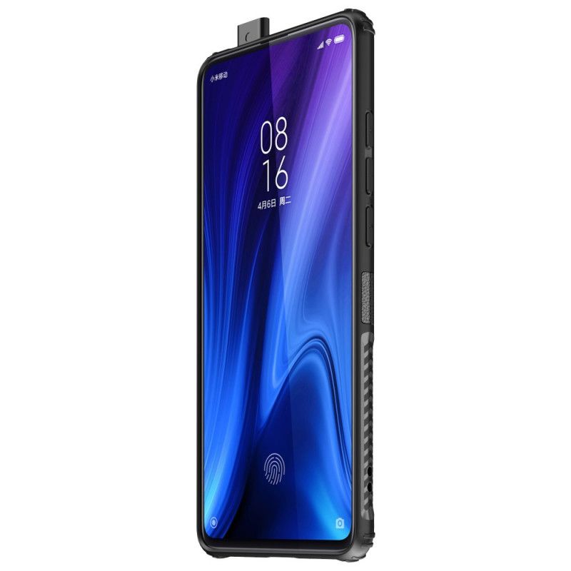 Kuori Xiaomi Mi 9T / Mi 9T Pro Tummansininen Musta Ensiluokkainen Metalli- Ja Tekonahkarengas