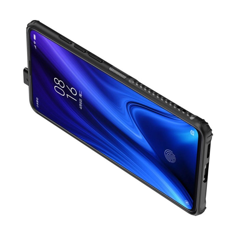 Kuori Xiaomi Mi 9T / Mi 9T Pro Tummansininen Musta Ensiluokkainen Metalli- Ja Tekonahkarengas