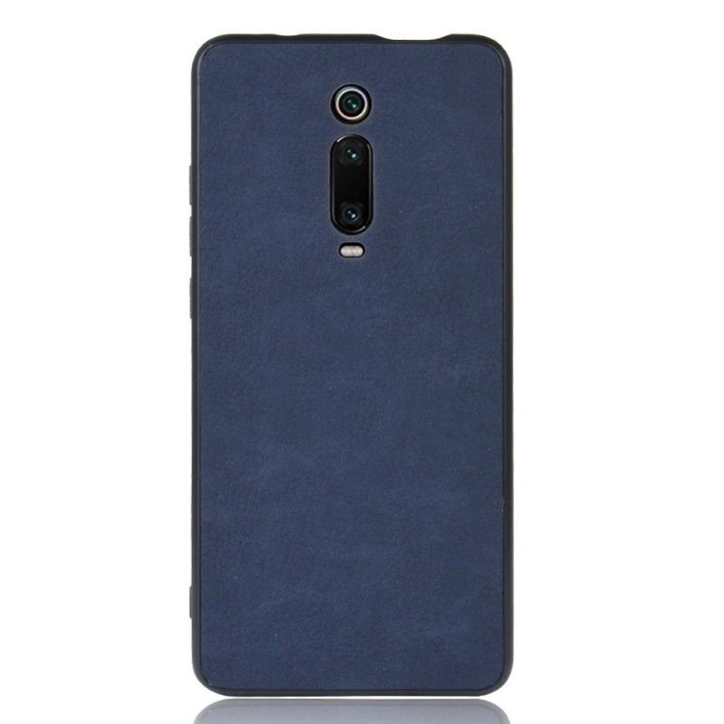 Kuori Xiaomi Mi 9T / Mi 9T Pro Tummansininen Musta Vintage-Tyylinen Nahkaefekti Suojakuori