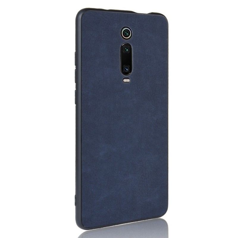 Kuori Xiaomi Mi 9T / Mi 9T Pro Tummansininen Musta Vintage-Tyylinen Nahkaefekti Suojakuori