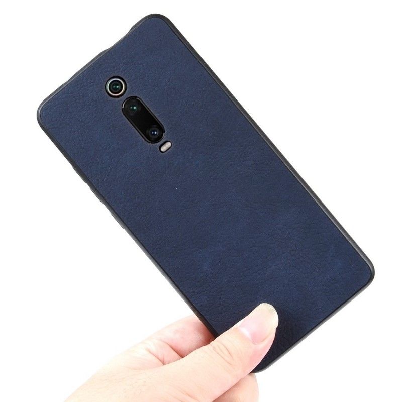 Kuori Xiaomi Mi 9T / Mi 9T Pro Tummansininen Musta Vintage-Tyylinen Nahkaefekti Suojakuori