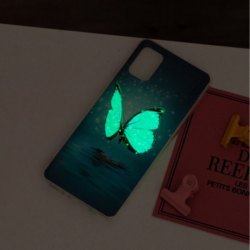 Case Kuoret Samsung Galaxy A31 Puhelinkuoret Fluoresoiva Sininen Perhonen