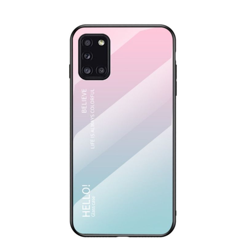 Case Kuoret Samsung Galaxy A31 Valkoinen Musta Puhelinkuoret Hei Karkaistu Lasi