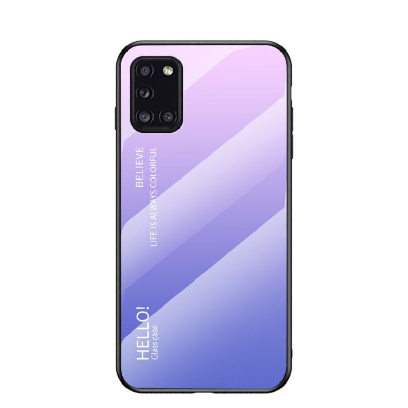 Case Kuoret Samsung Galaxy A31 Valkoinen Musta Puhelinkuoret Hei Karkaistu Lasi