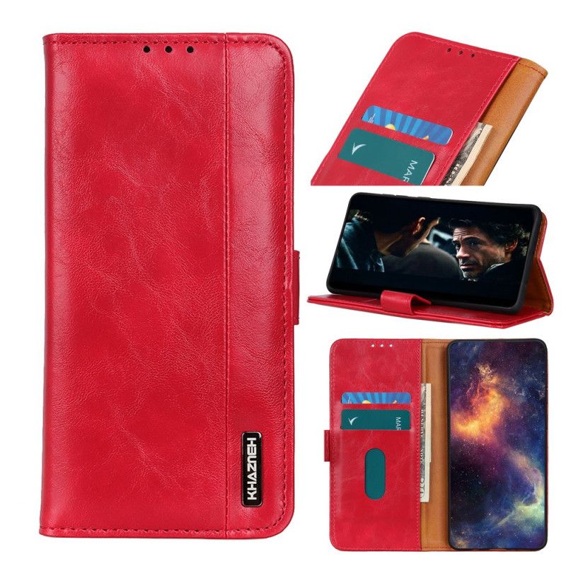 Flip Case Samsung Galaxy A31 Punainen Musta Khazneh Eleganssi Nahkatyyli