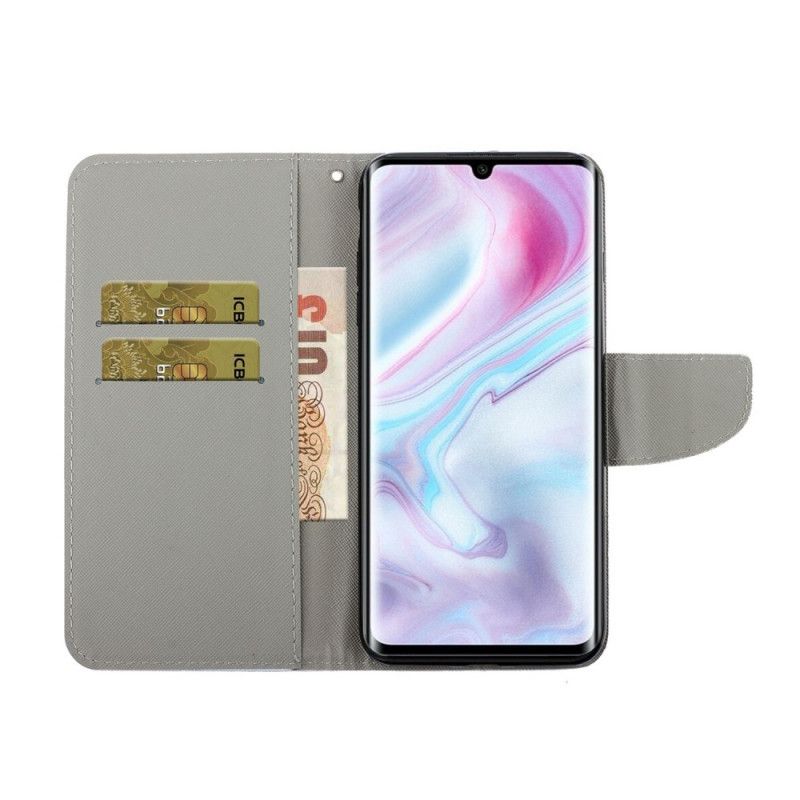 Flip Case Samsung Galaxy A31 Valkoinen Musta Perhoset Ja Remmi