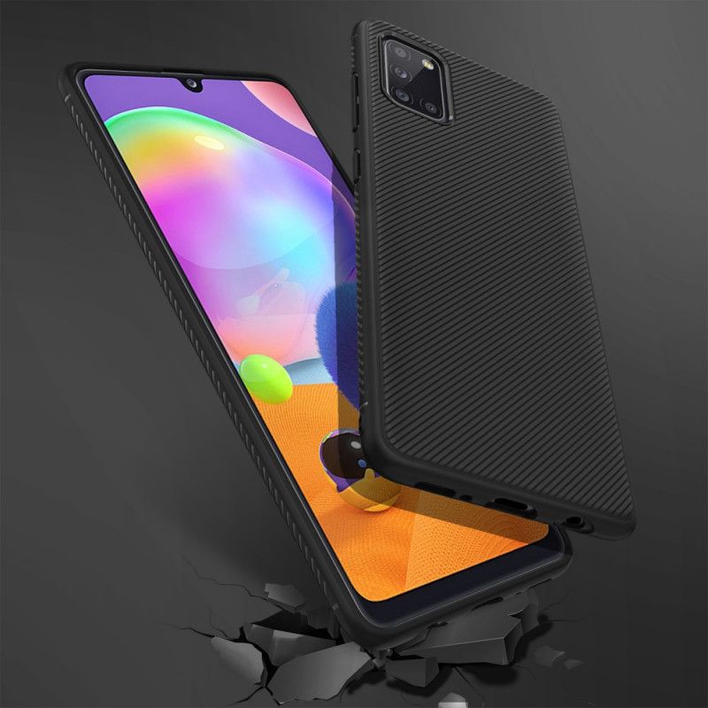 Kuori Samsung Galaxy A31 Musta Jazz-Sarja Twill Suojakuori