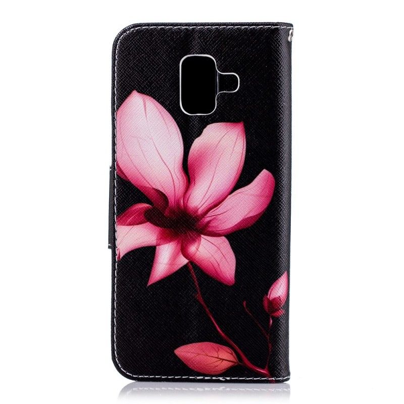 Flip Case Samsung Galaxy A6 Vaaleanpunainen Kukka