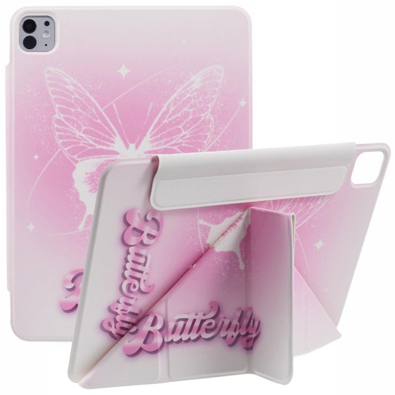 Kotelot iPad Pro 13 (2024) Origami Pink Butterfly Suojakuori