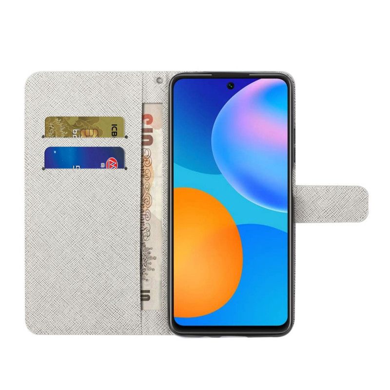 Flip Case Huawei P Smart 2021 Höyhen Stringillä