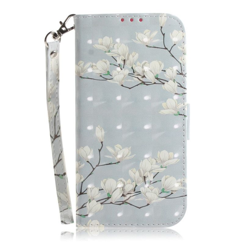 Flip Case Huawei P Smart 2021 Kukkiva Puu. Jossa On Remmi