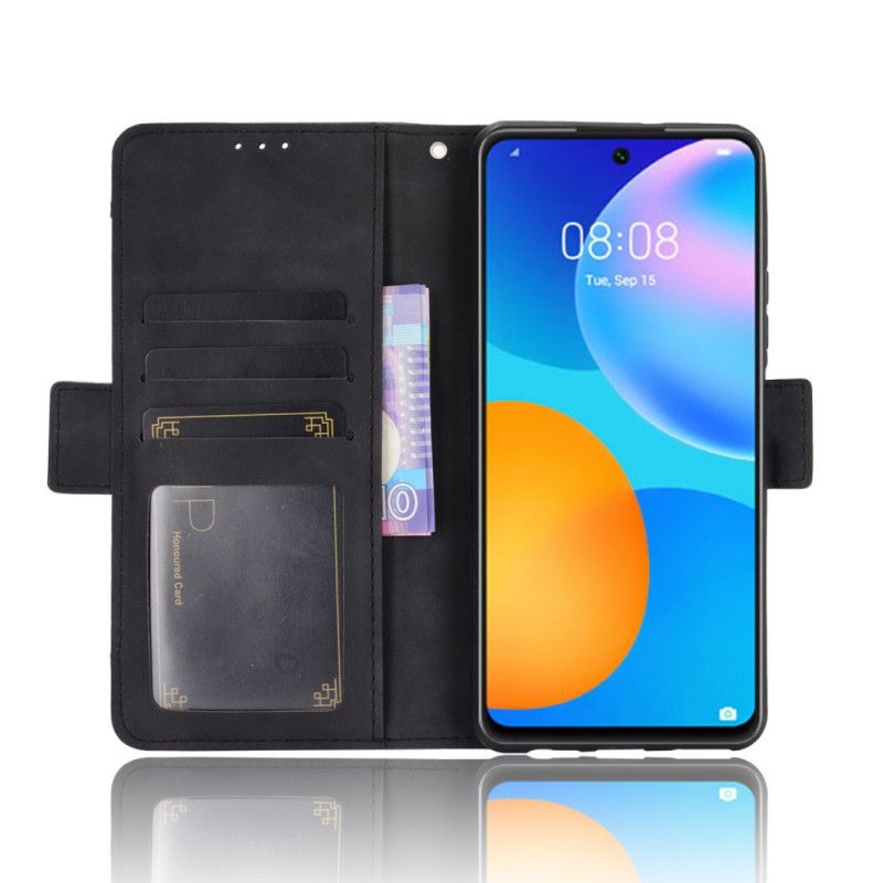 Flip Case Huawei P Smart 2021 Punainen Musta Ensiluokkainen Monikortti