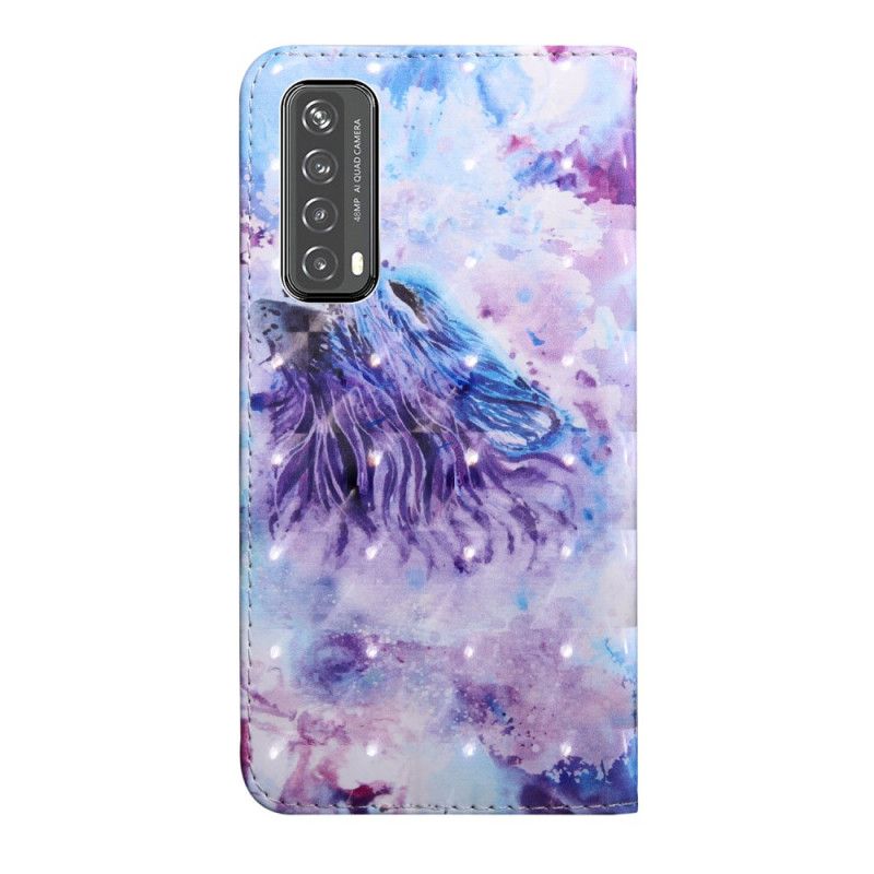 Flip Case Huawei P Smart 2021 Vaalea Täpli Susi Gerald