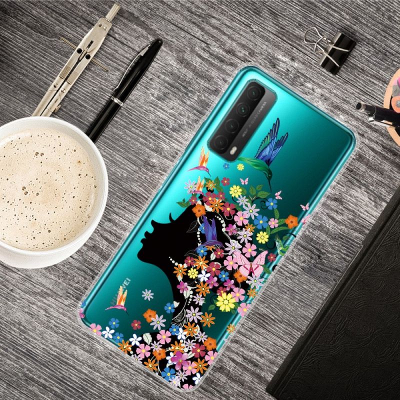 Kuori Huawei P Smart 2021 Läpinäkyvä Kukkatyttö