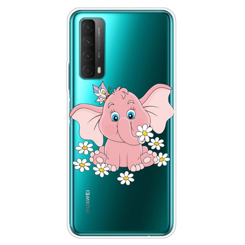 Kuori Huawei P Smart 2021 Läpinäkyvä Vaaleanpunainen Norsu