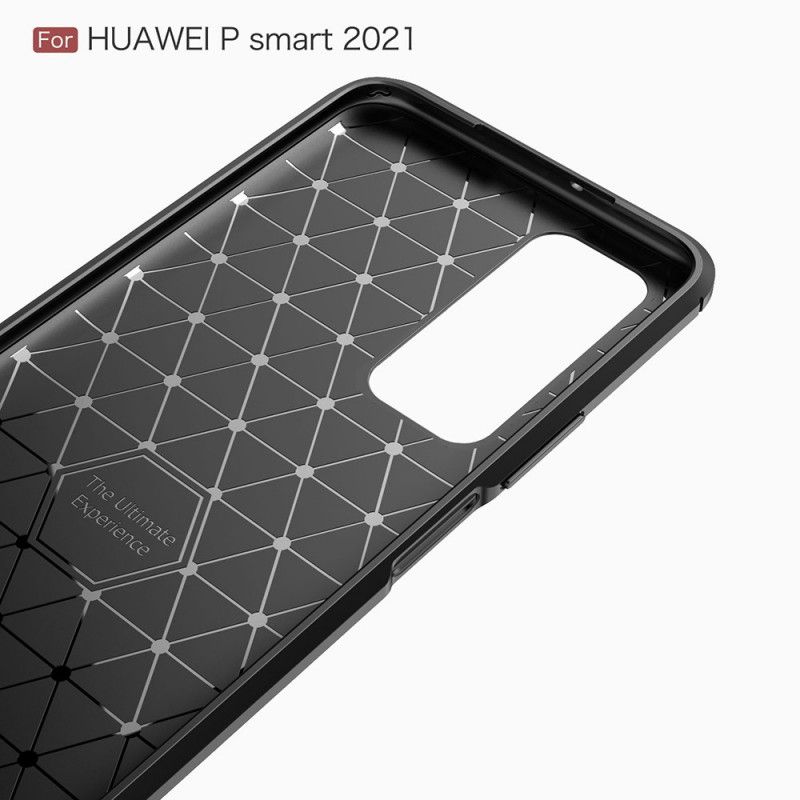 Kuori Huawei P Smart 2021 Punainen Musta Harjattu Hiilikuitu Suojakuori