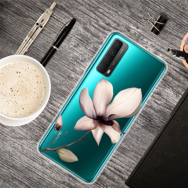 Kuori Huawei P Smart 2021 Vihreä Vaaleanpunainen Kukat