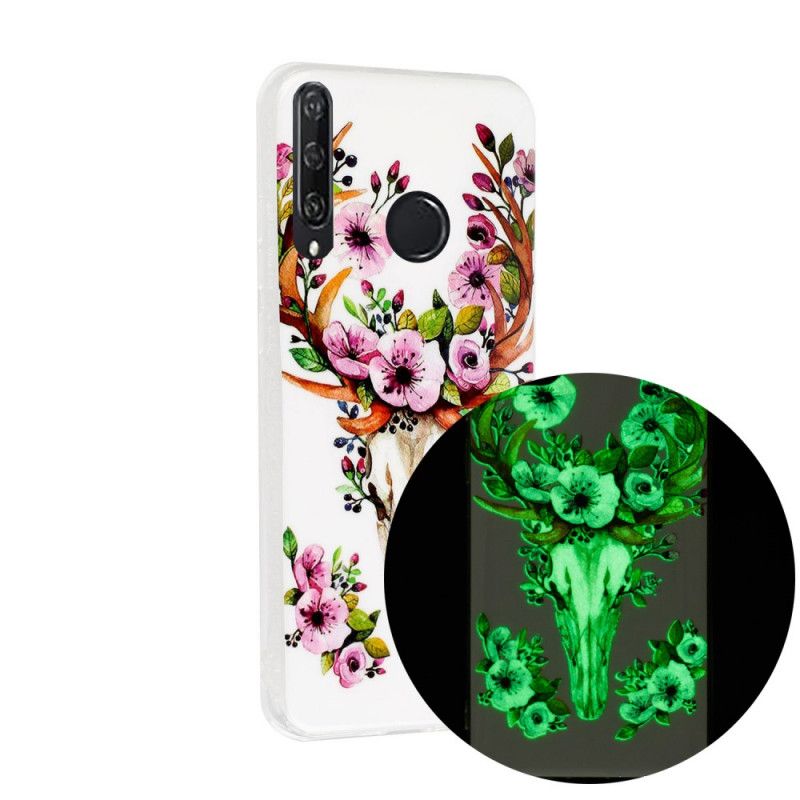 Kuori Huawei Y6p Fluoresoiva Kukkiva Hirvi Suojakuori