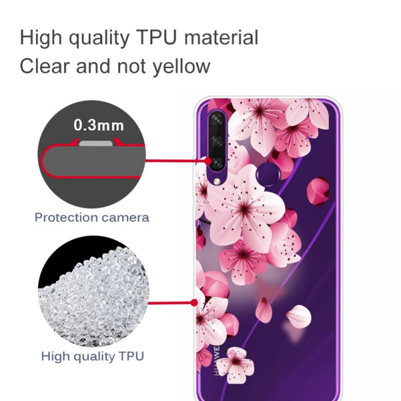 Kuori Huawei Y6p Vaaleanpunainen Magenta Palkkio Kukka Suojakuori