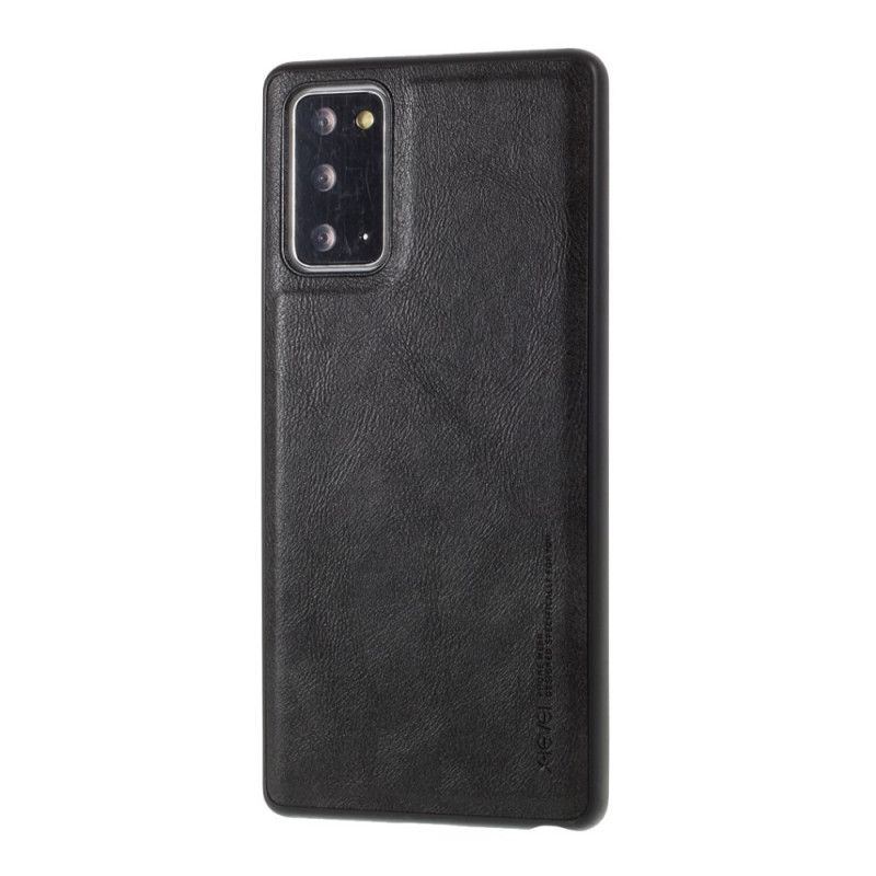 Case Kuoret Samsung Galaxy Note 20 Harmaa Musta Puhelinkuoret X-Tason Vintage-Nahkaefekti