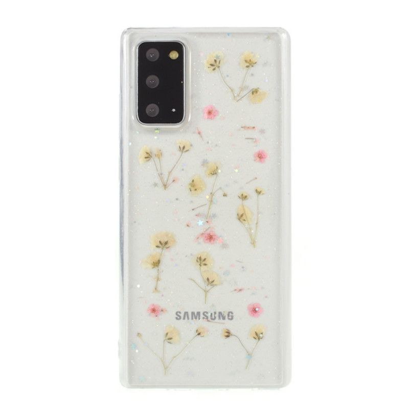 Case Kuoret Samsung Galaxy Note 20 Keltainen Vaaleanpunainen Puhelinkuoret Pienet Kukat