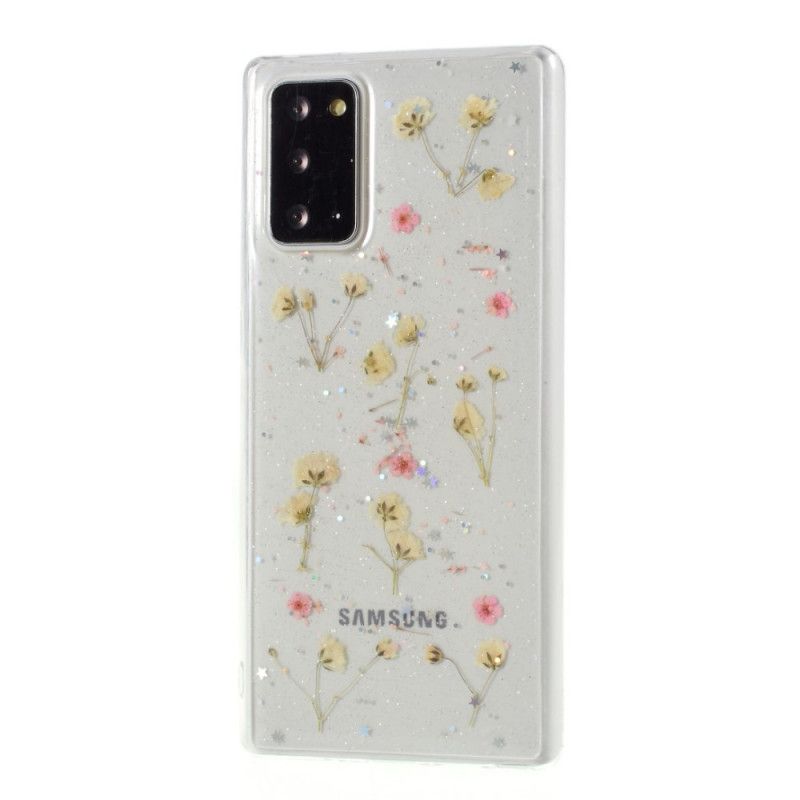 Case Kuoret Samsung Galaxy Note 20 Keltainen Vaaleanpunainen Puhelinkuoret Pienet Kukat