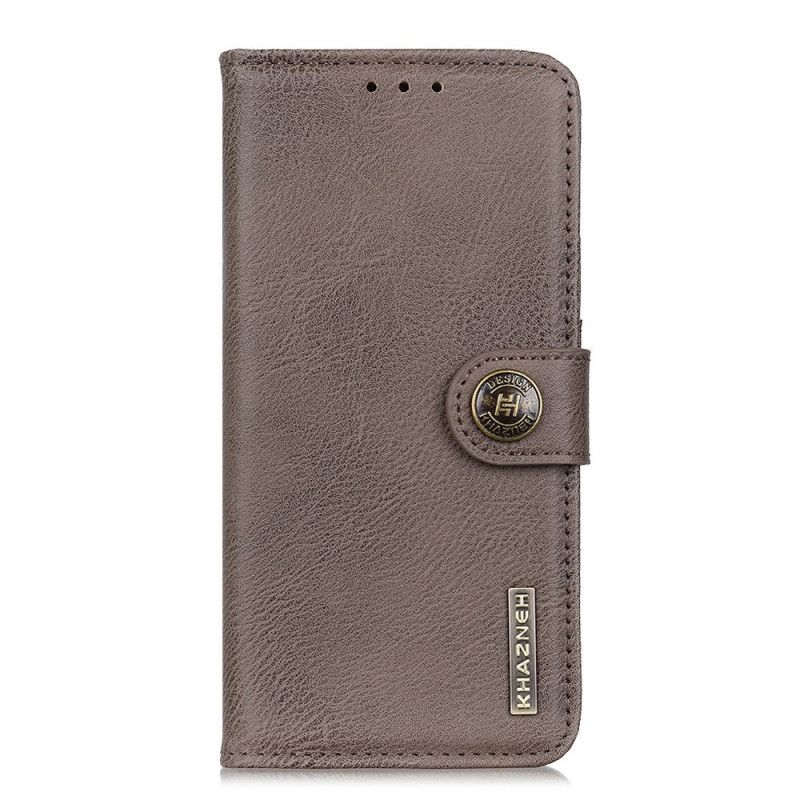 Flip Case Samsung Galaxy Note 20 Harmaa Musta Khazneh Keinonahka