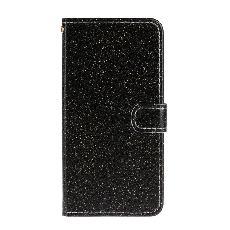 Flip Case Samsung Galaxy Note 20 Punainen Musta Paljetteja