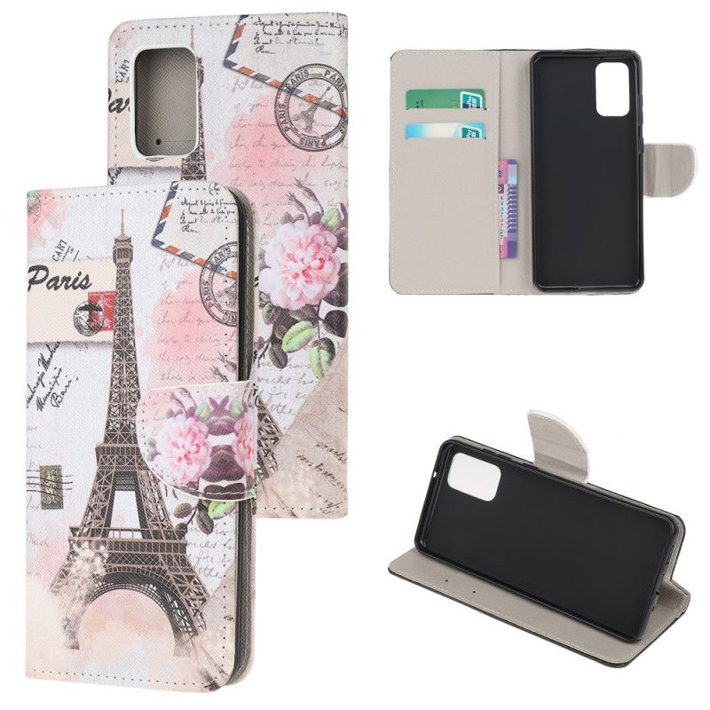 Kotelot Samsung Galaxy Note 20 Retro Eiffel-Torni Suojakuori