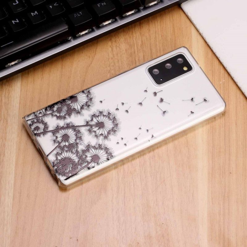 Kuori Samsung Galaxy Note 20 Läpinäkyvät Mustat Voikukat Suojakuori