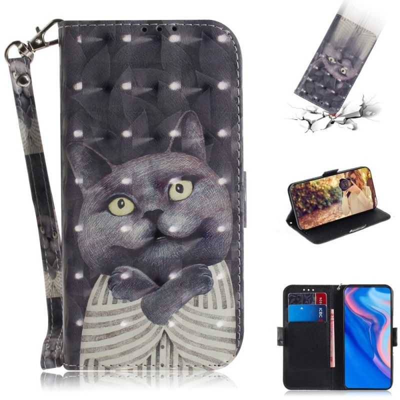 Flip Case Huawei P Smart Z Harmaa Kissa Tangoilla