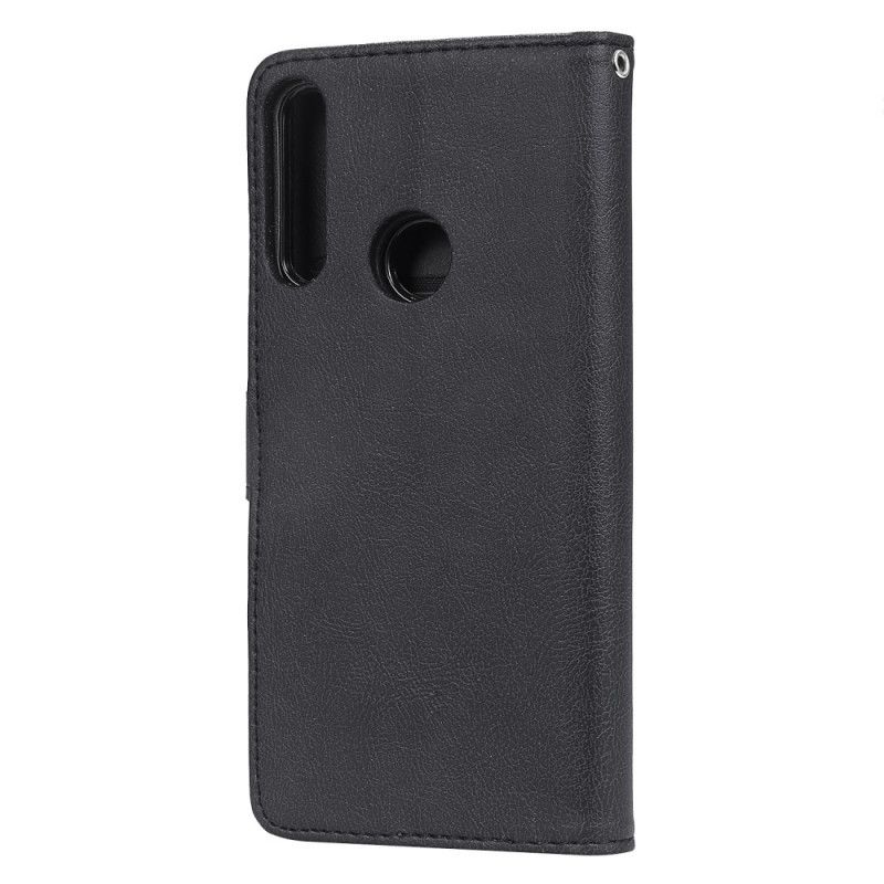 Flip Case Huawei P Smart Z Punainen Musta Irrotettava Kuori Hihnalla