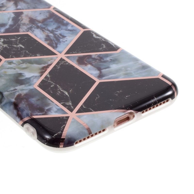 Case Kuoret iPhone 7 Plus / 8 Plus Valkoinen Musta Puhelinkuoret Marmorivärinen Geometria