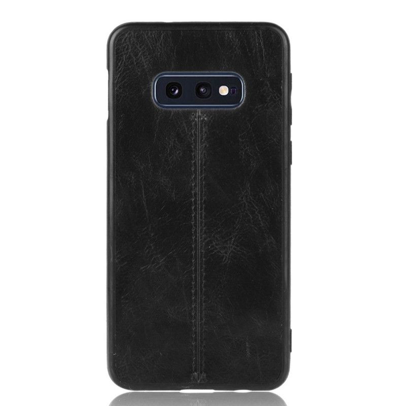 Case Kuoret Samsung Galaxy S10e Punainen Musta Puhelinkuoret Ommeltu Nahkaefekti