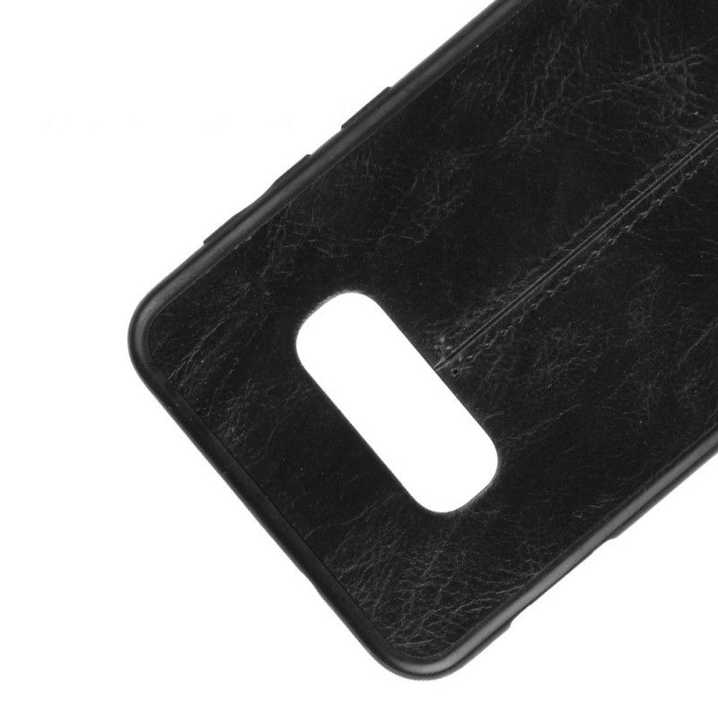 Case Kuoret Samsung Galaxy S10e Punainen Musta Puhelinkuoret Ommeltu Nahkaefekti