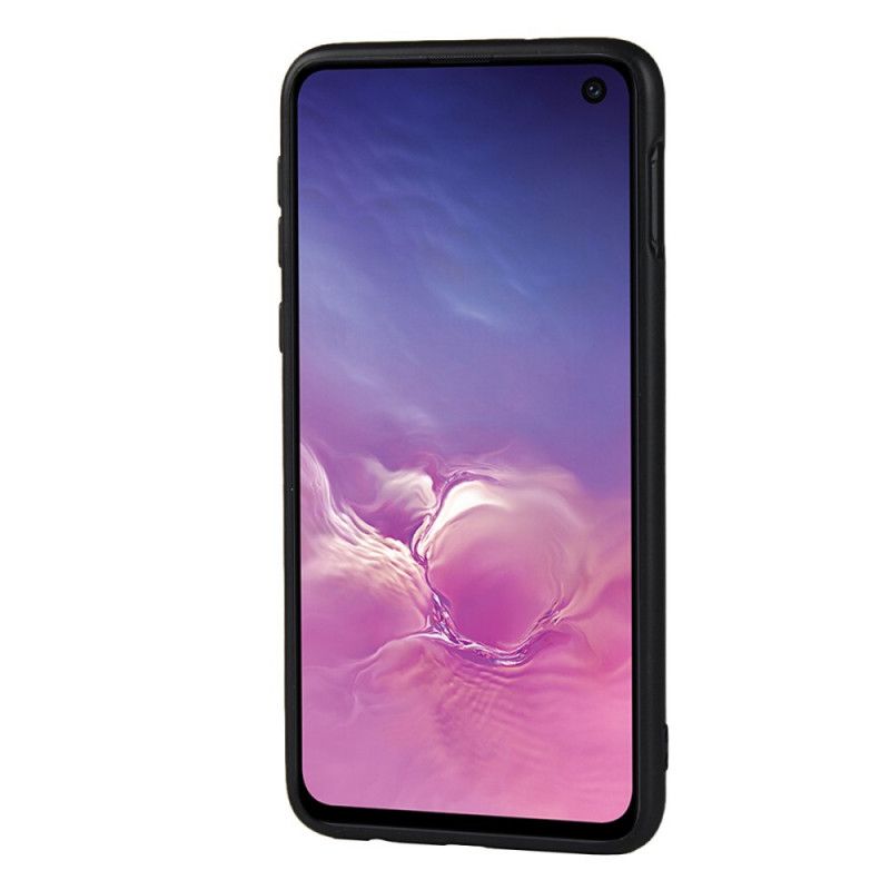 Case Kuoret Samsung Galaxy S10e Tummansininen Punainen Puhelinkuoret Nahkainen Kaksinkertainen Korttikotelo