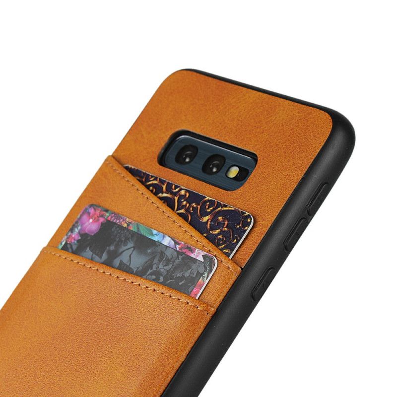 Case Kuoret Samsung Galaxy S10e Tummansininen Punainen Puhelinkuoret Nahkainen Kaksinkertainen Korttikotelo