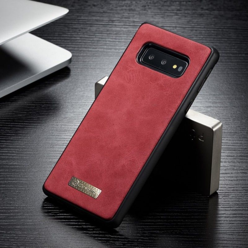 Flip Case Samsung Galaxy S10e Punainen Musta Irrotettava Kotelo