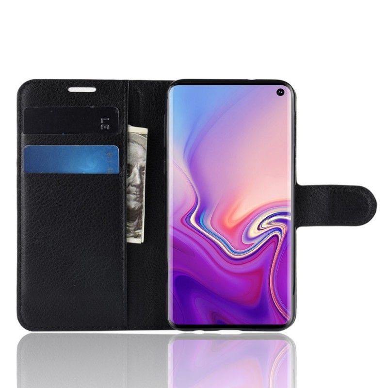 Kotelot Samsung Galaxy S10e Valkoinen Musta Retro Tekonahkaa Suojakuori