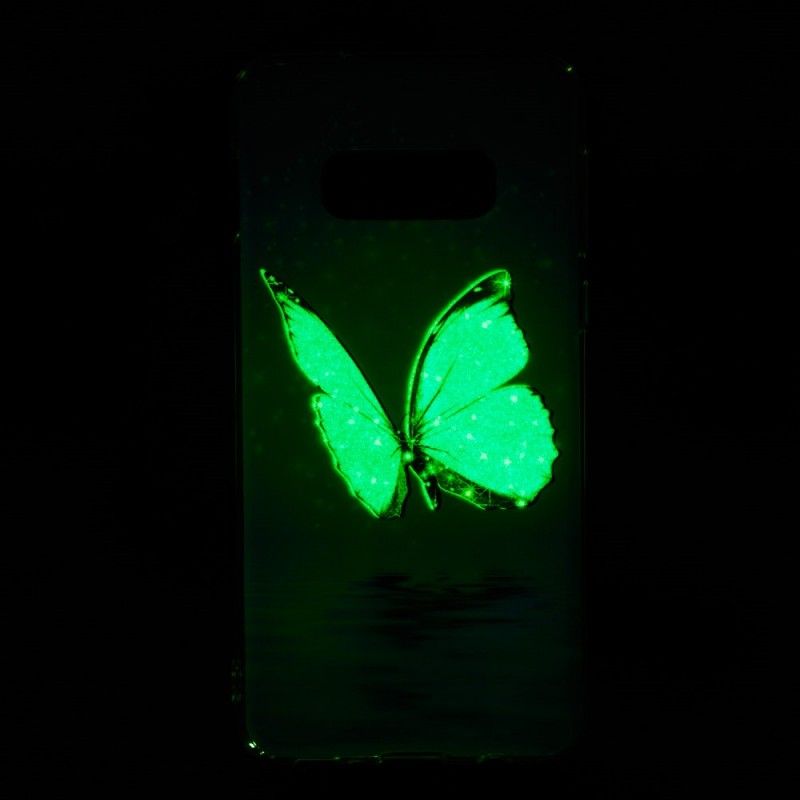 Kuori Samsung Galaxy S10e Fluoresoiva Sininen Perhonen