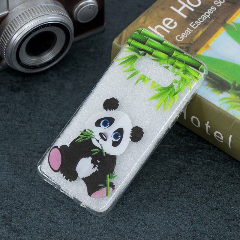 Kuori Samsung Galaxy S10e Läpinäkyvä Panda Syö