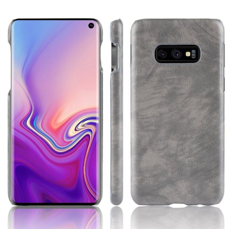 Kuori Samsung Galaxy S10e Punainen Musta Litsi Nahkaa