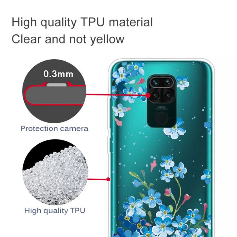 Case Kuoret Xiaomi Redmi Note 9 Puhelinkuoret Kimppu Sinisiä Kukkia